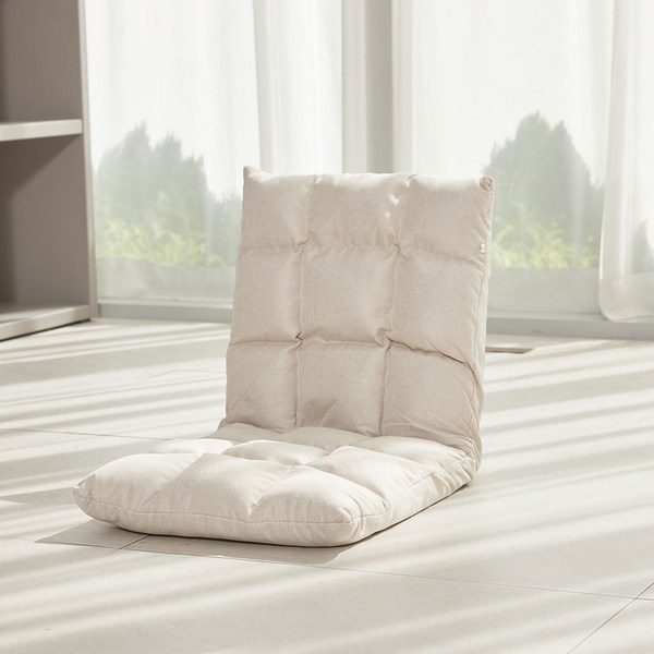  솔룸 가정용 사무실 컴퓨터 방석 등받이 5단조절 좌식의자, 연베이지, 1개 