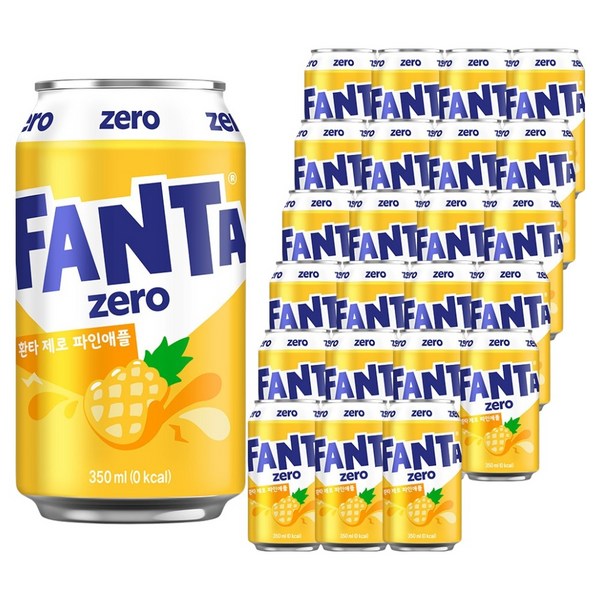 환타 제로 파인애플 탄산음료, 350ml, 24개