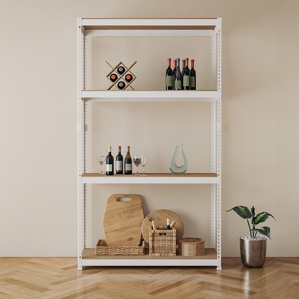 스피드랙 조립식 철제 앵글 선반, 화이트, 4단