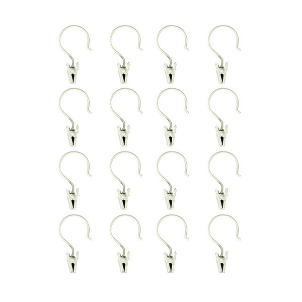 커튼 다용도 집게 고리 25mm, 화이트, 16개