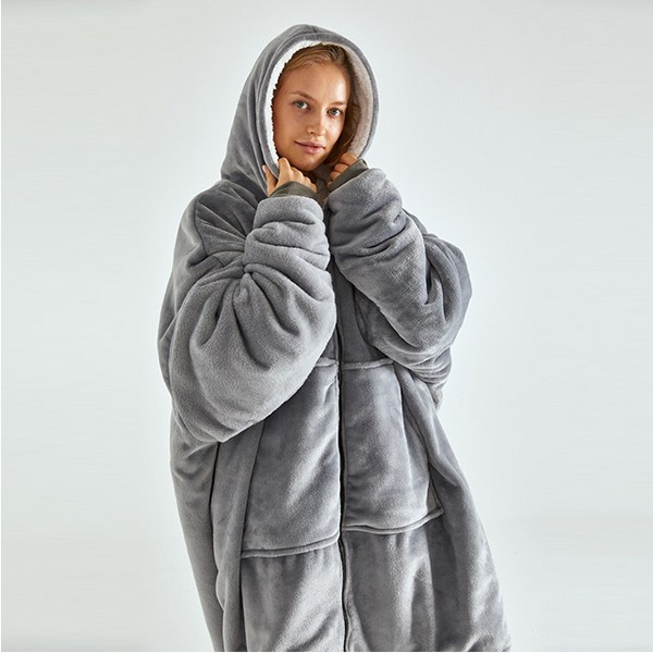  오버사이즈 후드집업 털 담요 