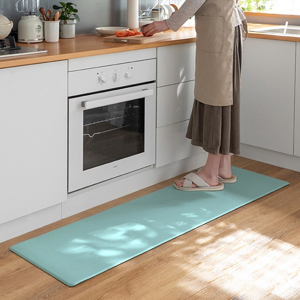 홈시나 PVC 양면 쿠션 주방매트, 민트 