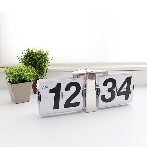  히키스 URBAN RETRO STYLE 대형 플립 벽시계, 화이트 