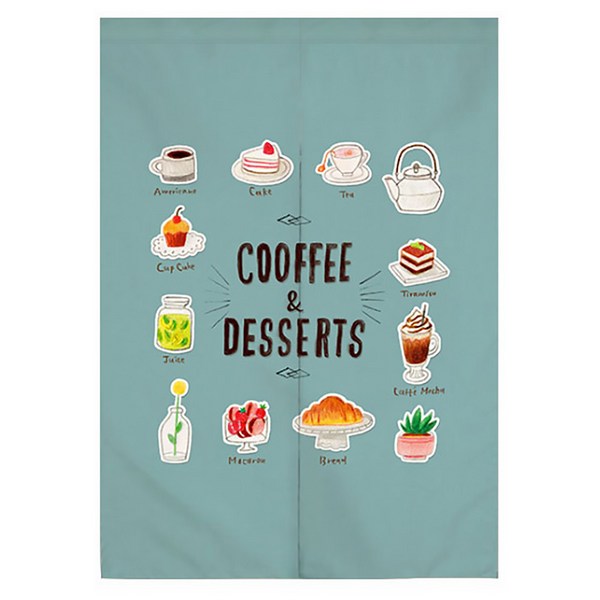  알럽홈 디저트 주방 패브릭 도어 커튼 