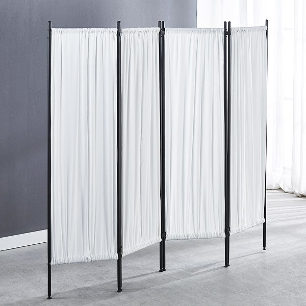  마이닝홈 인테리어 접이식 파티션 4단, 화이트 + 블랙 