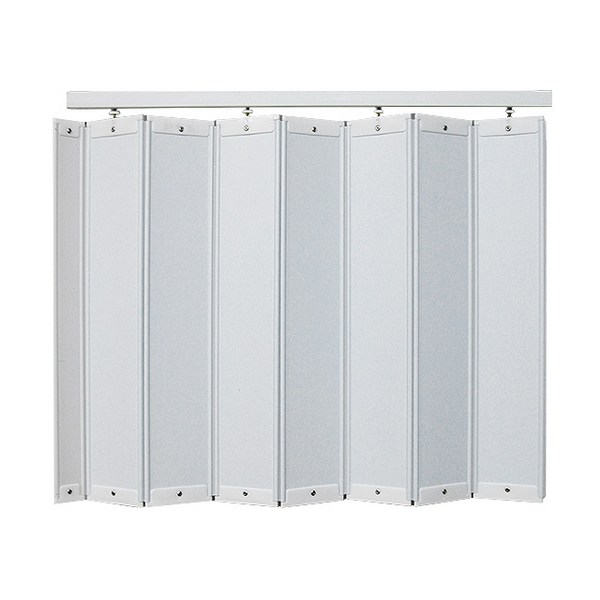  홀딩도어 자바라 편개 100 x 180 cm + 레일 + 손잡이 + 목재피스, 화이트 