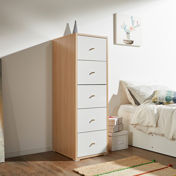 머스트 400 5단 서랍장 방문설치, 아카시아화이트, 5개