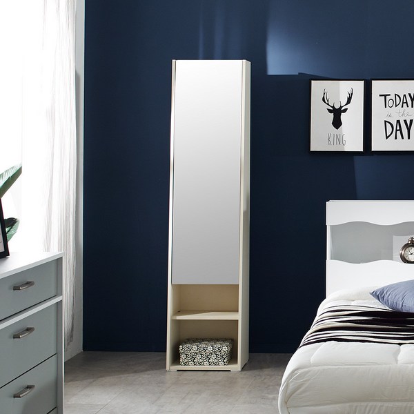 트루베퍼니처 라끄 전신거울 수납 화장대 방문설치, 화이트