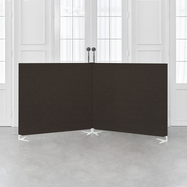  까사마루 이브 스탠드형 2단 가림막 파티션 2400 x 25 x 1200 mm, 그레이 