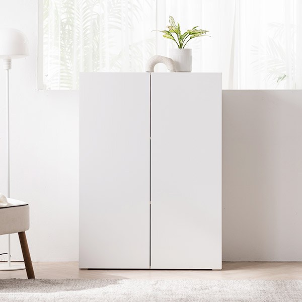  삼익가구 커먼 E0 키높은 800 슬림 수납장 방문설치, 화이트 