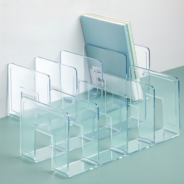 제이밀 4단 북엔드 책꽂이 2p, 투명아크릴