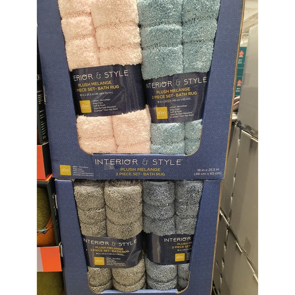 INTERIOR&STYLE 욕실매트 2P 46x65cm 코스트코, 핑크, 2개