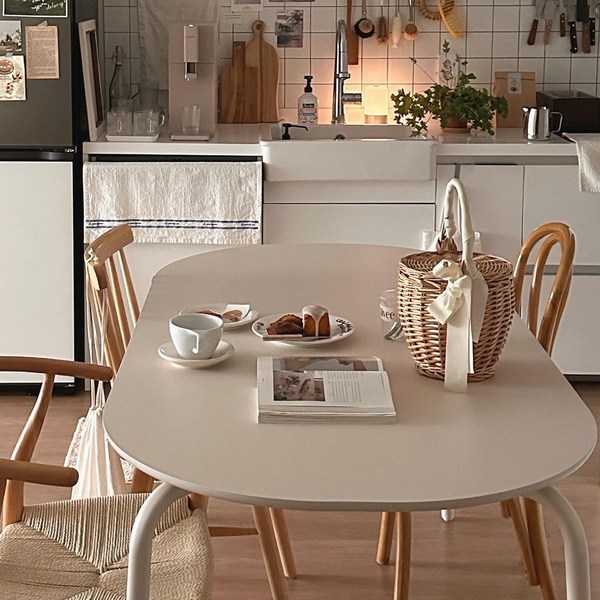 한샘 미나 스틸 타원형 6인 1600 식탁