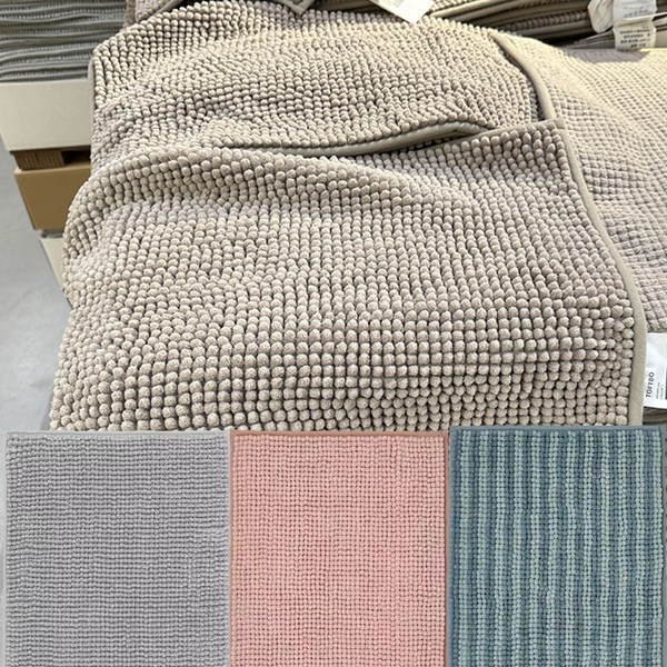  이케아 TOFTBO 토프트보 극세사 욕실 발매트, 그레이화이트멜란지 