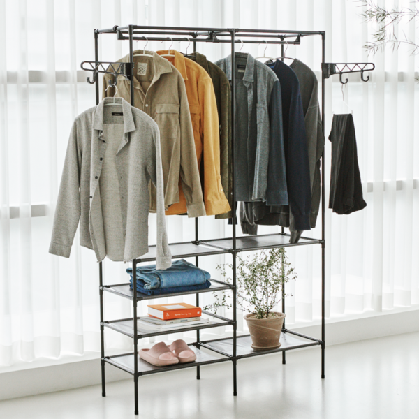  워나던 철제 무볼트 선반 행거, 블랙 