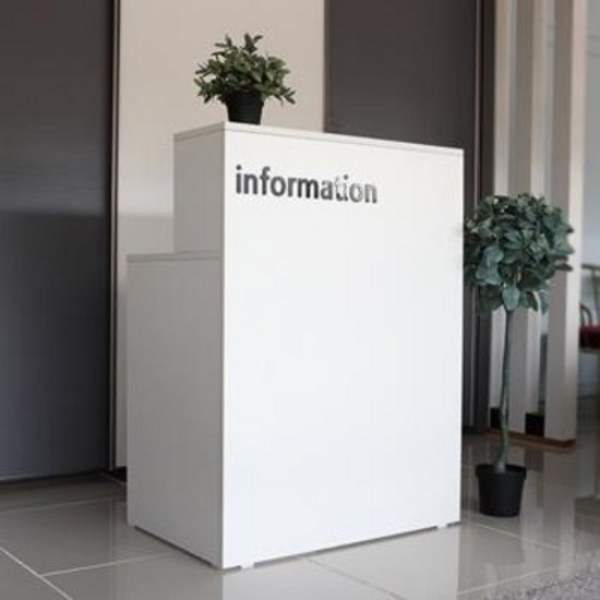 에스엔케이 카운터/심플/미니안내데스크/information(지방택배가능)/3단서랍(무료조립이벤트), 800화이트(기본)