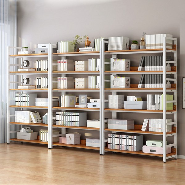 리버책장 6단 1000 철제 책꽂이 인테리어, 네추럴화이트