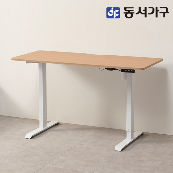 동서가구 소이 전동책상 1400 모션데스크 YUR117, 화이트+메이플