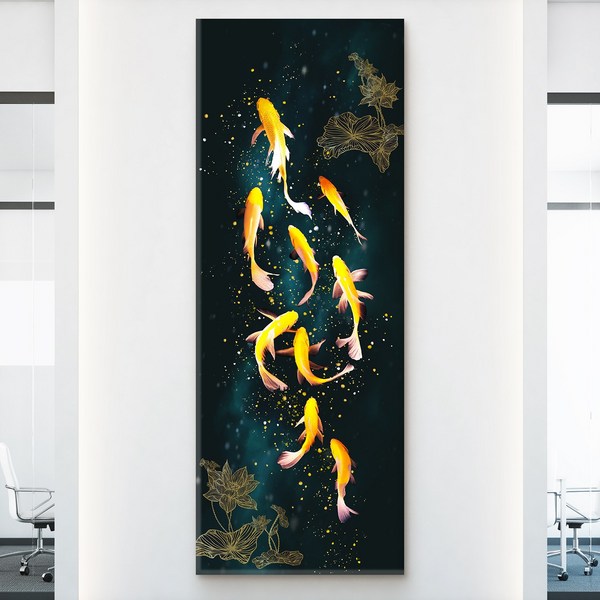  [당일발송] 7일간 추가할인! 돈 들어오는 구어도 황금빛 잉어그림 물고기 성공운 출세운 재물운 금전운 풍수그림 액자 15종, 1. 황금금전운 구어도 