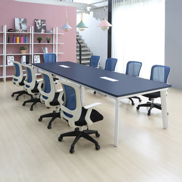  두다닥 딕 회의테이블 1500 1800 2200 2400 3600 4800, 화이트, 블루 