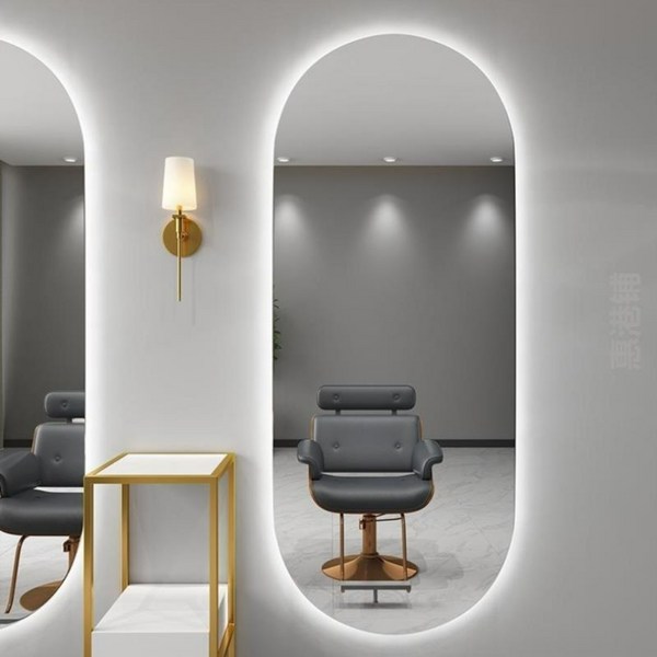  미용실경대 조명거울 대형 비정형 전신 현관거울, 라운드 프레임리스 아우터 라이트 미러 170x70, 정부표준품, 프레임리스양두원형외광경170x70 