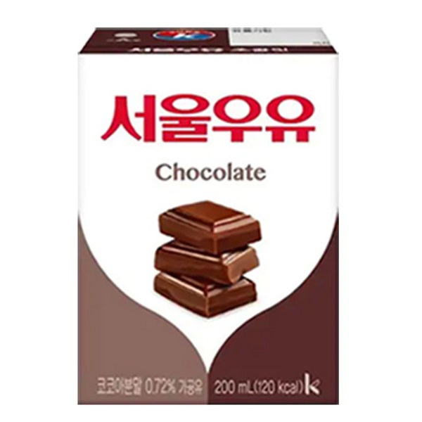서울우유 초코 우유, 200ml, 48개