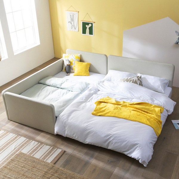 [고단가 선착순쿠폰] 도담 슬림 높이조절 저상형 패밀리침대 가족침대, (추가구성_단독구매불가) SS+Q 토퍼 매트리스