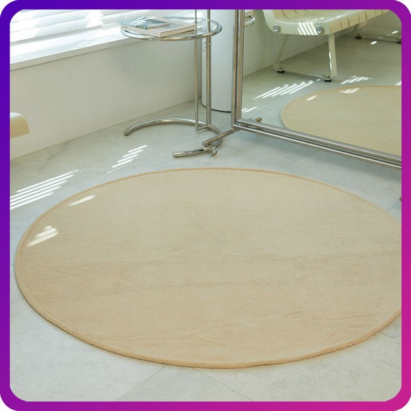 먼지없는 워셔블 코지 원형 러그 거실카페트 미니 사계절 단모