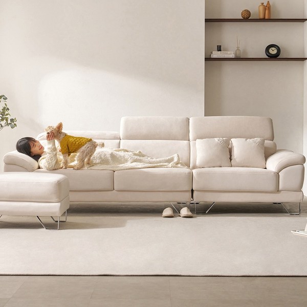  라헬 4인 5인 아쿠아텍스 모듈 소파(쿠션증정) 2color, 라헬 4인소파 크림베이지 