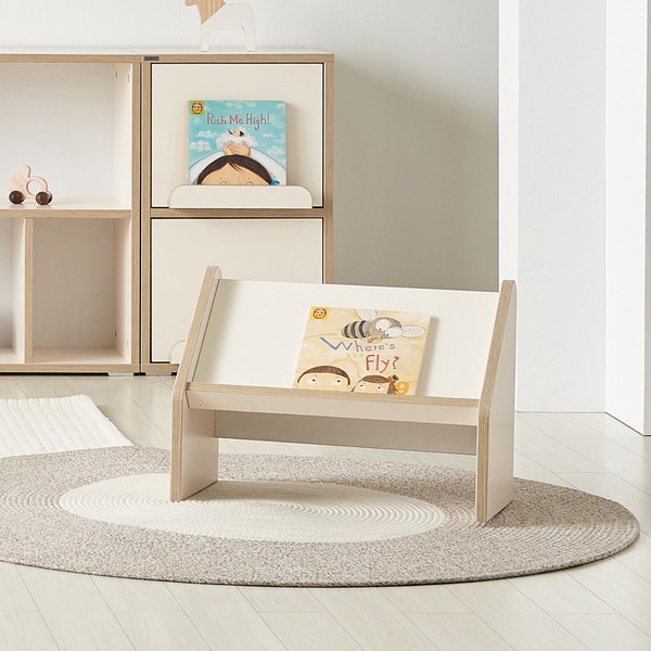  룸핏 무아 유아 독서대 아기 책상 북스탠드 책 받침대 거치대 선반 키즈 어린이 키즈, 화이트 