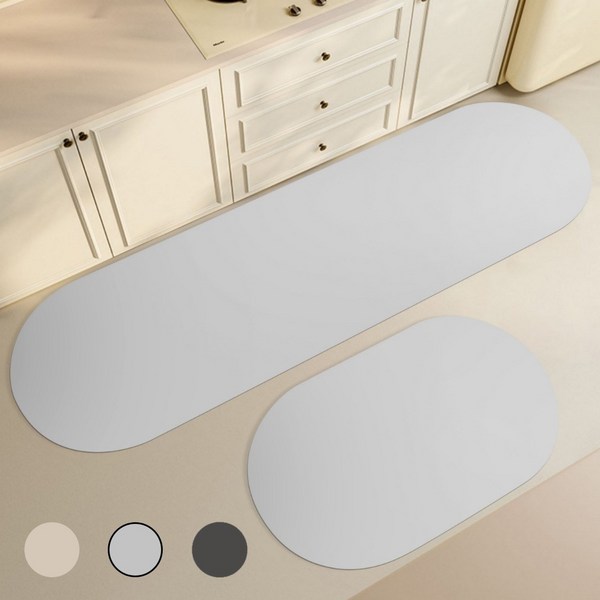  엔칸타 빨아쓰는 3세대 규조토 발매트 2종세트, 라이트그레이, 1세트 