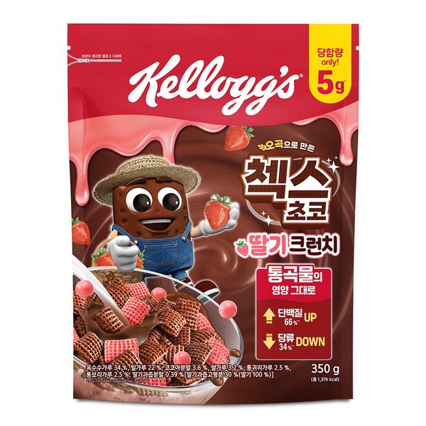 첵스초코 오곡으로 만든 딸기 크런치, 350g, 1개
