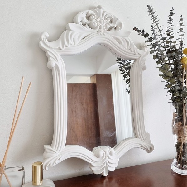 프렌치 사격형 화장대 화이트 엔틱 인테리어 벽거울 월데코