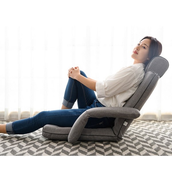 풍원테크 참숯 허리디스크 1인용 폴더형 좌식의자 팔걸이형 게이밍의자, 브라운, 1개