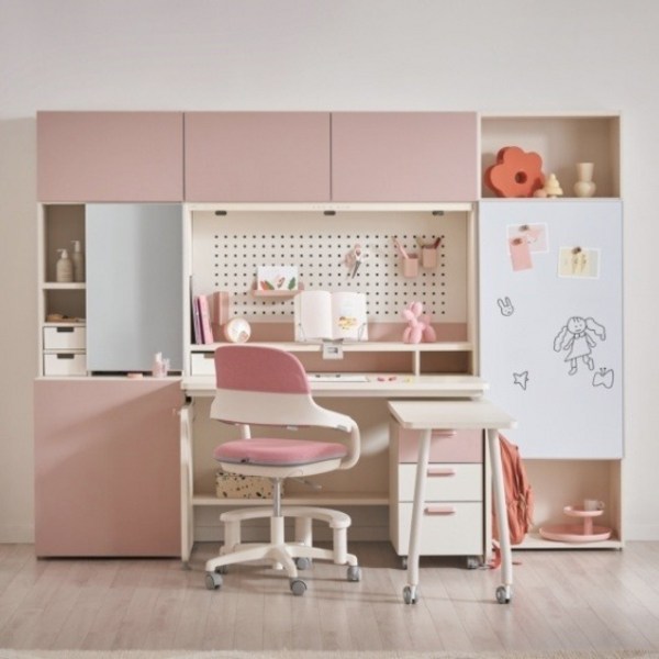 한샘 조이S 2 5단 일자책상 set [매장가구], 멀티선반, 그린(N)