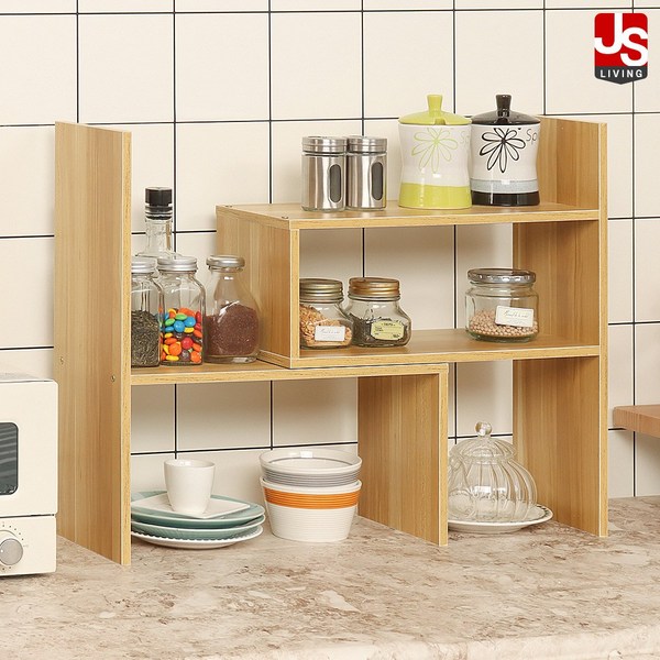 JS리빙 주방 원목 수납장 정리 다용도 부엌 다이 서랍장 선반 정리대 미니 선반장 용품 키친 가구 싱크대 정리함 양념통 튼튼한 깔끔한 진열대 수납 E_51 17*46