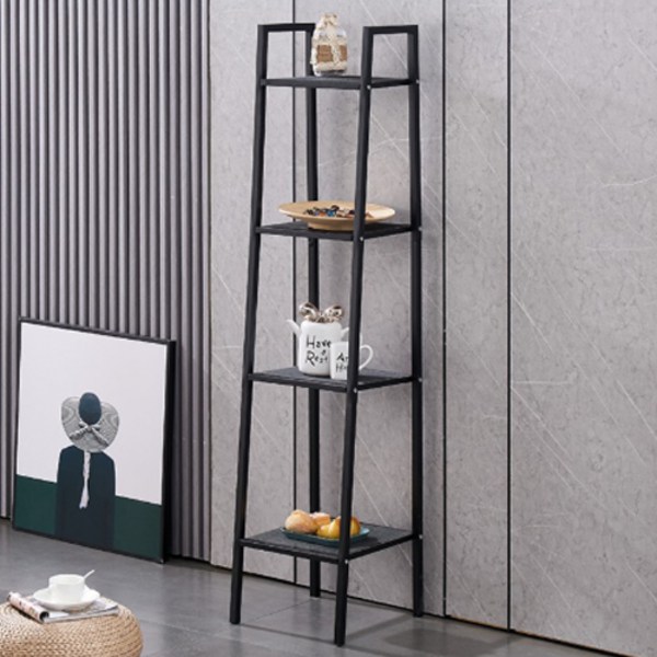  클라르 철제 인테리어 거실 선반 수납장 4단, 블랙 
