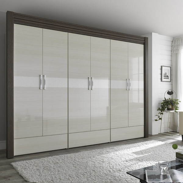  바로방가구 아쿠아 6문(10자) 장롱세트 장농 옷장 키큰장 드레스룸 안방, 웬지골드 