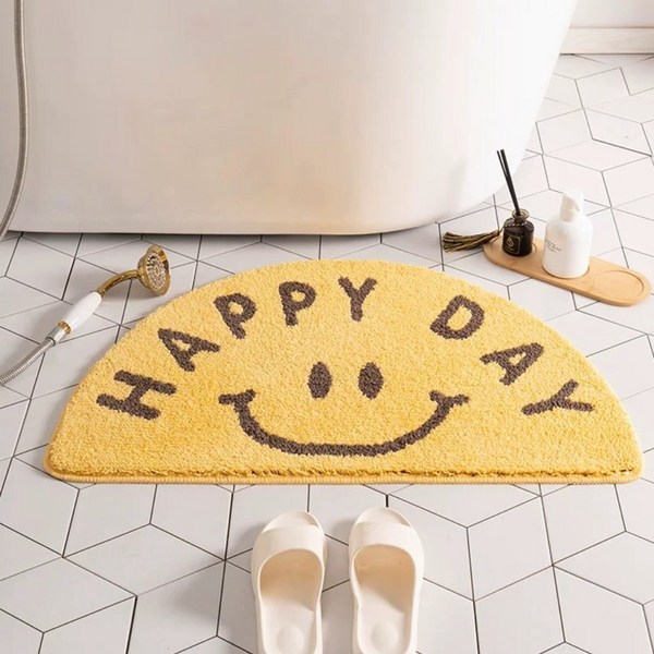  빨아쓰는 욕실 현관 가정용 다용도 발매트 주방 사계절 40x60cm, happy day 스마일, 1개 