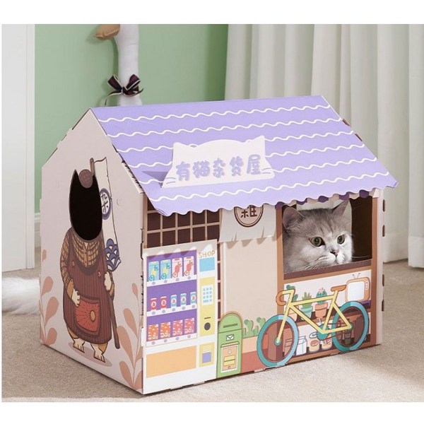 고양이 박스 숨숨집 스크래쳐바닥 귀여운 고양이집, 냥이상점