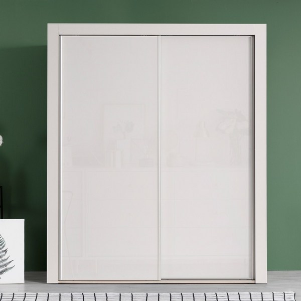  대도갤러리 키높이 클래시 6자 슬라이딩옷장, 화이트(유광) 