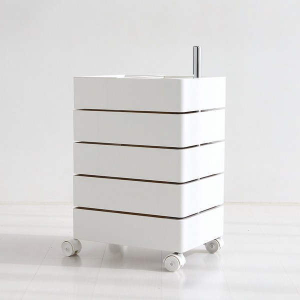  마켓비 BINGEURI 회전서랍 트롤리 5단, 화이트 