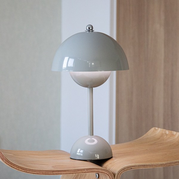  스네몬 머쉬룸 플라워팟 버섯 조명 led 무선 무드등 수유등, 중(28*16CM), 그레이 