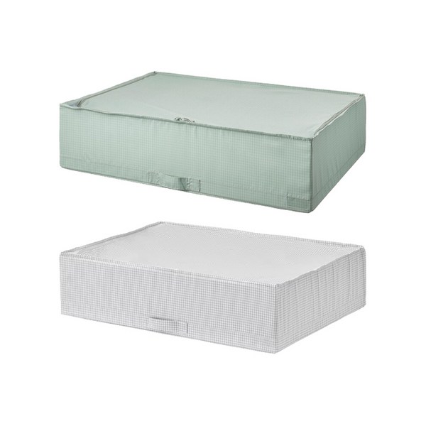 이케아 STUK 스투크 수납박스 대형 71x51x18cm옷의류이불수납함보관함리빙공간박스, 화이트/그레이_303.095.78