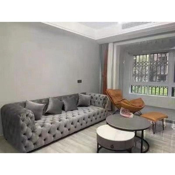 나뚜찌 쇼파 넓은 카우치 침실 우아미 이태리 패브릭 럭셔리, 싱글(전체 120 cm), 그레이