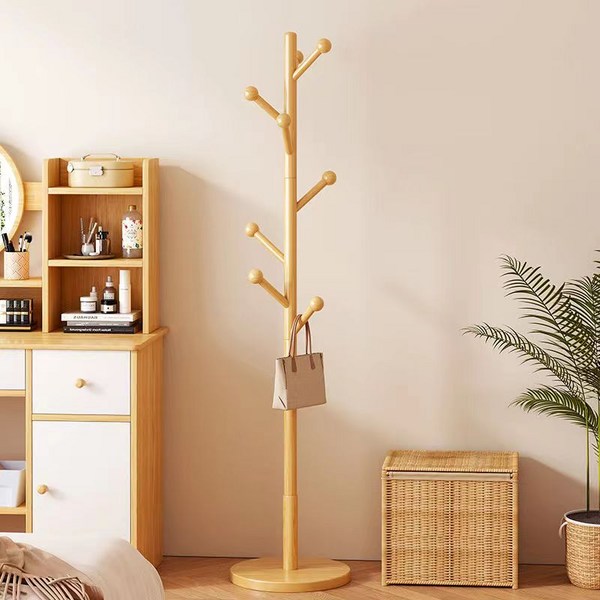  원목행거 우드 원판형 스탠드 옷걸이 