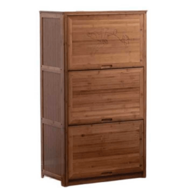 사토 가구 스토리지 월넛 수납함 캐비닛 레트로 리빙, 3단 우드 - 50x40 높이125cm