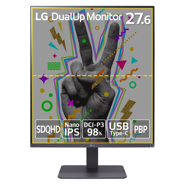 [Amazon.co.jp LG 28MQ750-C 16:18 Nano IPS 98% Type-C 한정] 듀얼 업 모니터 27.6인치 SDQHD(2560×2880) 비광택DCI-P3 2배의