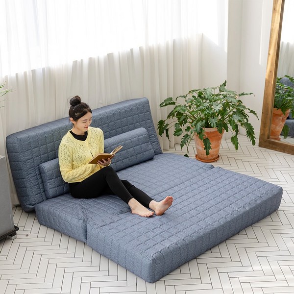 슬립존 20cm 3단 접이식 메모리폼 바닥 토퍼 침대 매트리스 풀옵션 베개포함