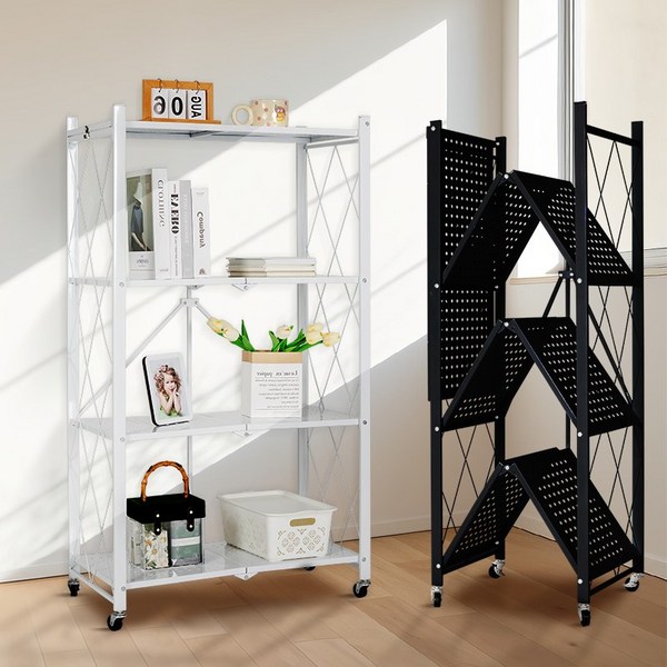 레퓰리 원터치 접이식 폴딩 철제 수납장 4단, 화이트